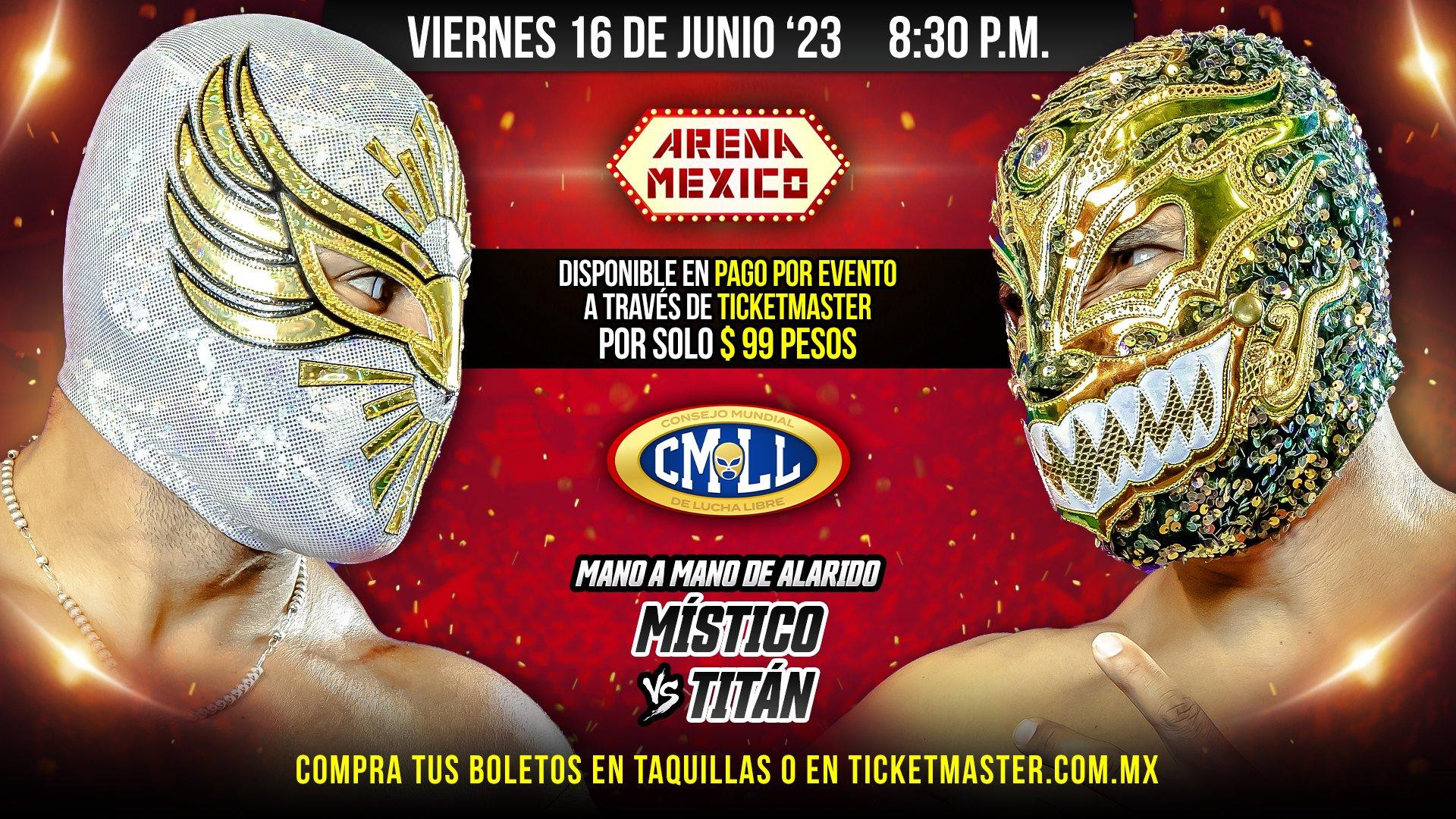 CMLL Viernes Espectacular (6/16/2023) Results: Mistico vs Titan ...