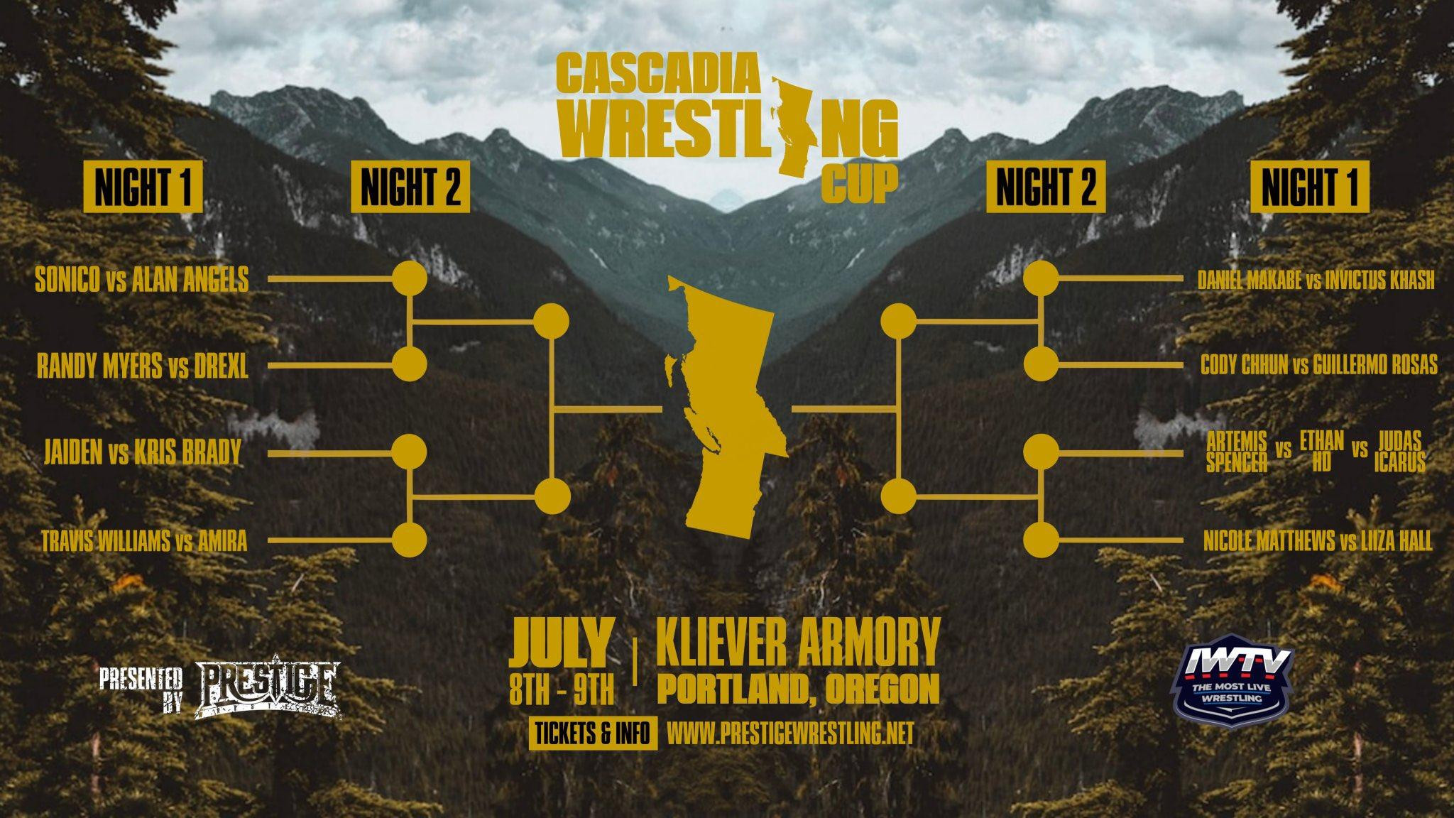 Prestige Cascadia Wrestling Cup Results (7/8) Alan Angels, Nicole