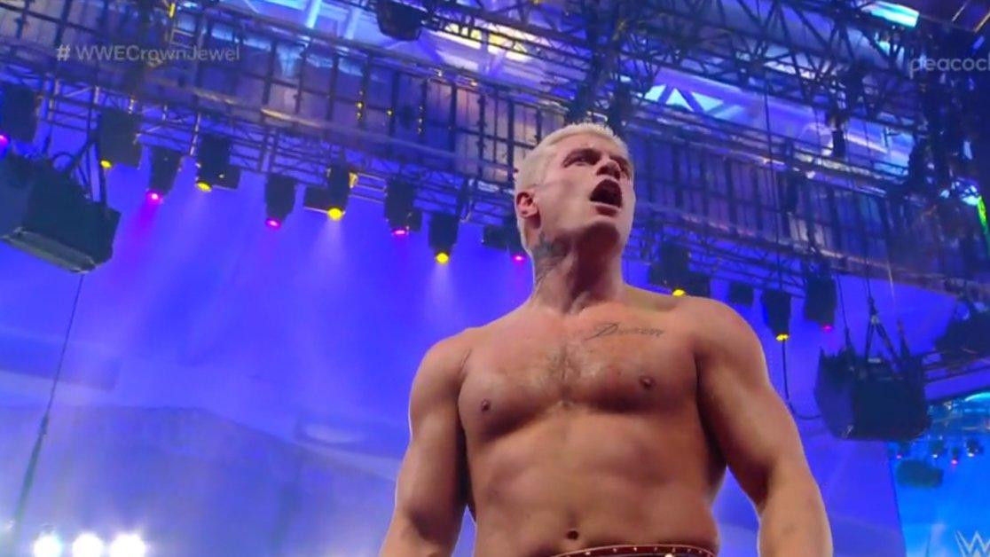 Cody Rhodes Defeats Damian Priest At WWE Crown Jewel, Jey Uso Stops