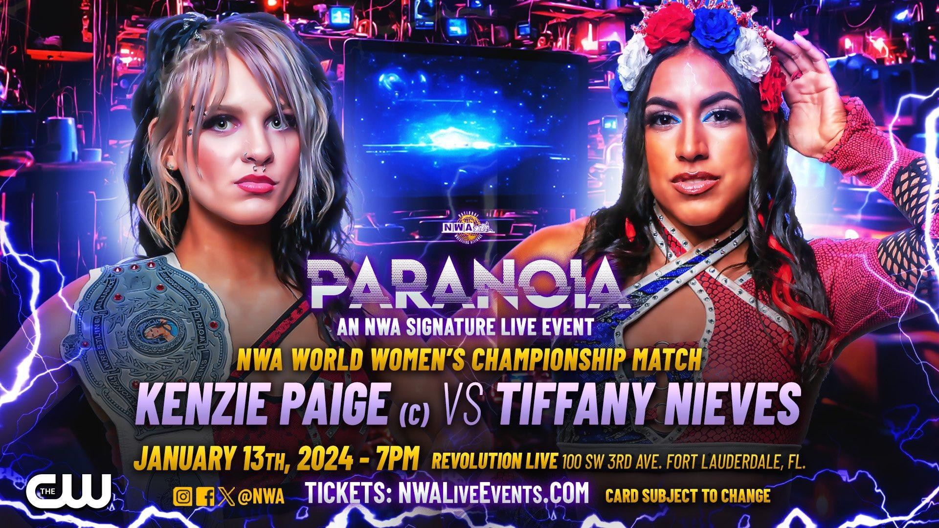 Kenzie Paige vs. Tiffany Nieves, Pretty Empowered vs. King Bees, More Set  For NWA Paranoia | Fightful News