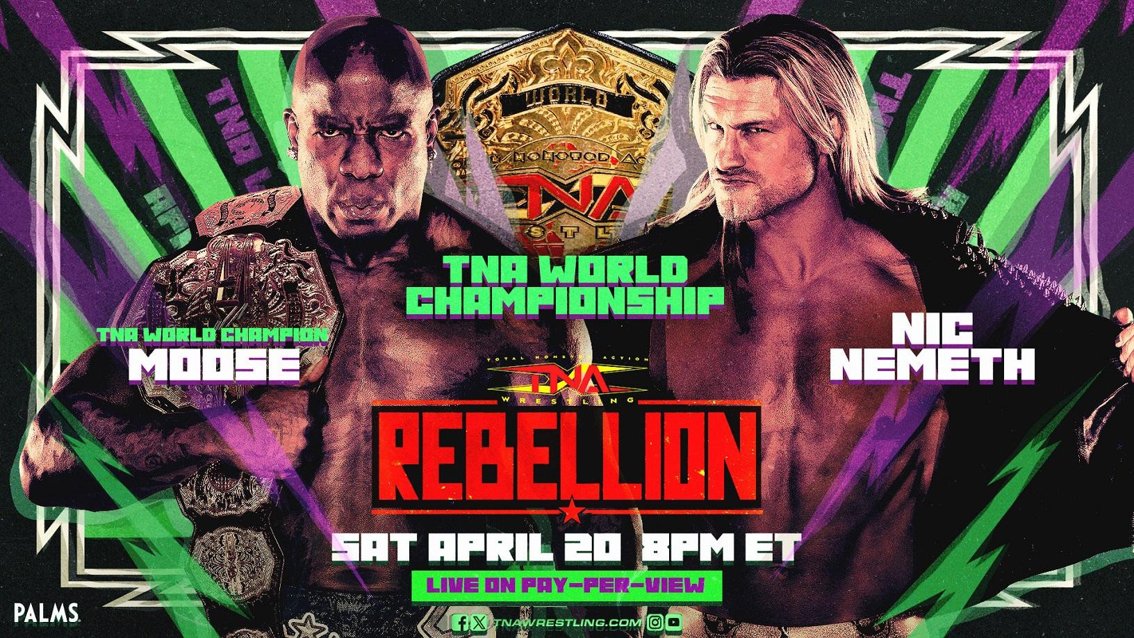 Nic Nemeth Set To Challenge Moose For The TNA World Championship At TNA  Rebellion 2024, Tag Title Match Also Set | Fightful News