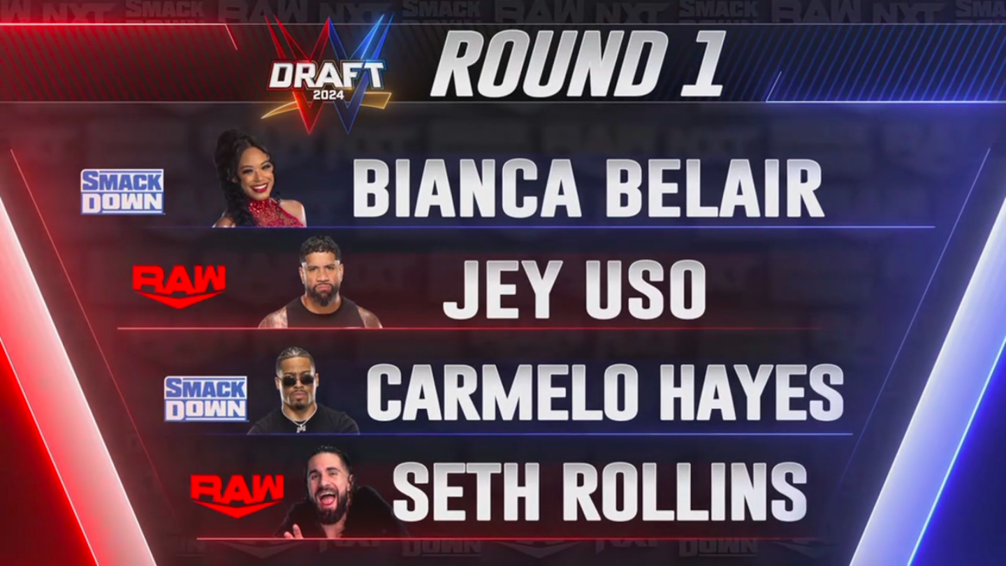 Bianca Belair And Carmelo Hayes Drafted To SmackDown, Seth Rollins And