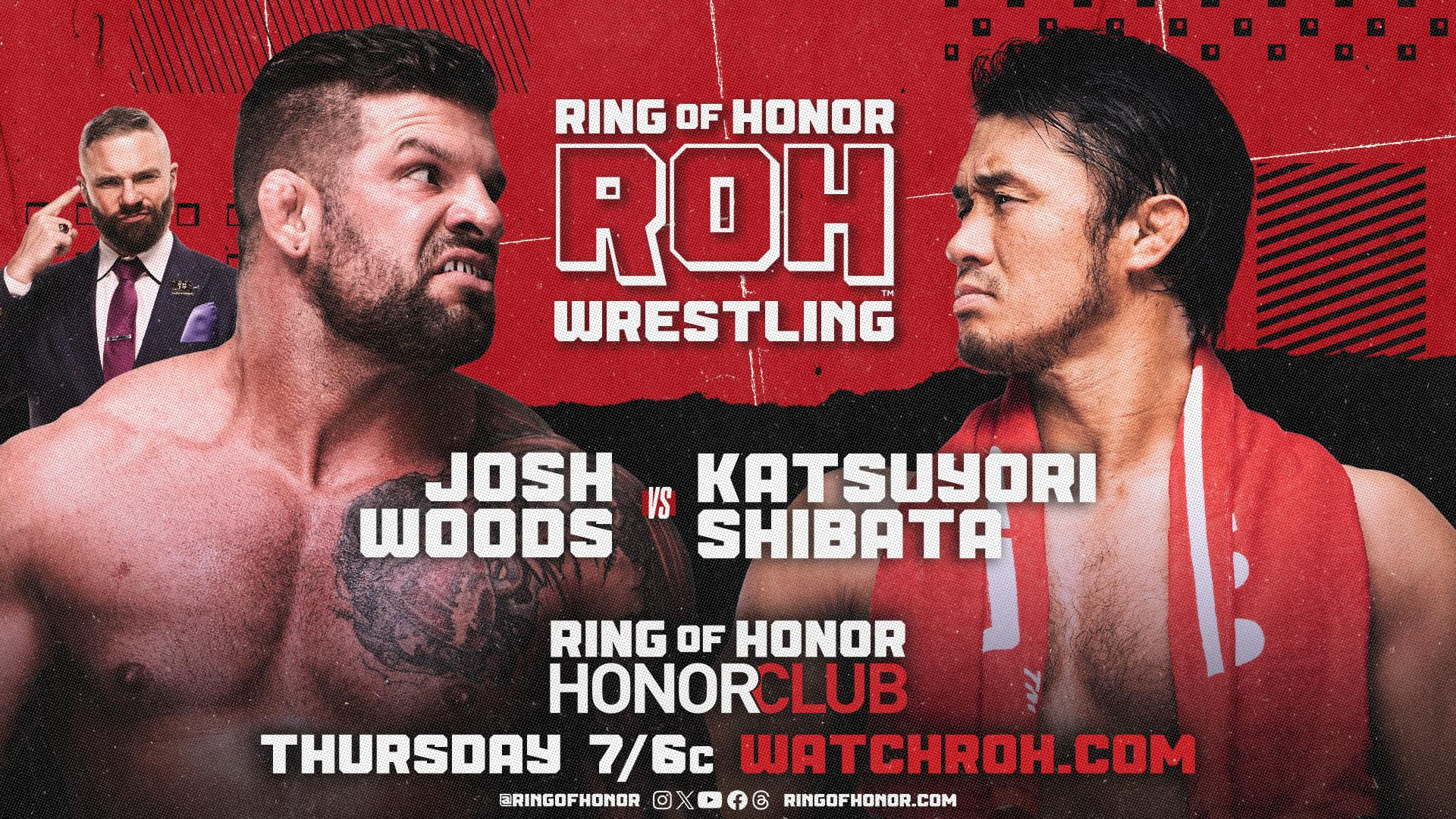 ROH On HonorClub Preview Start Time How To Watch 9 5 Josh Woods vs. Katsuyori Shibata Fightful News