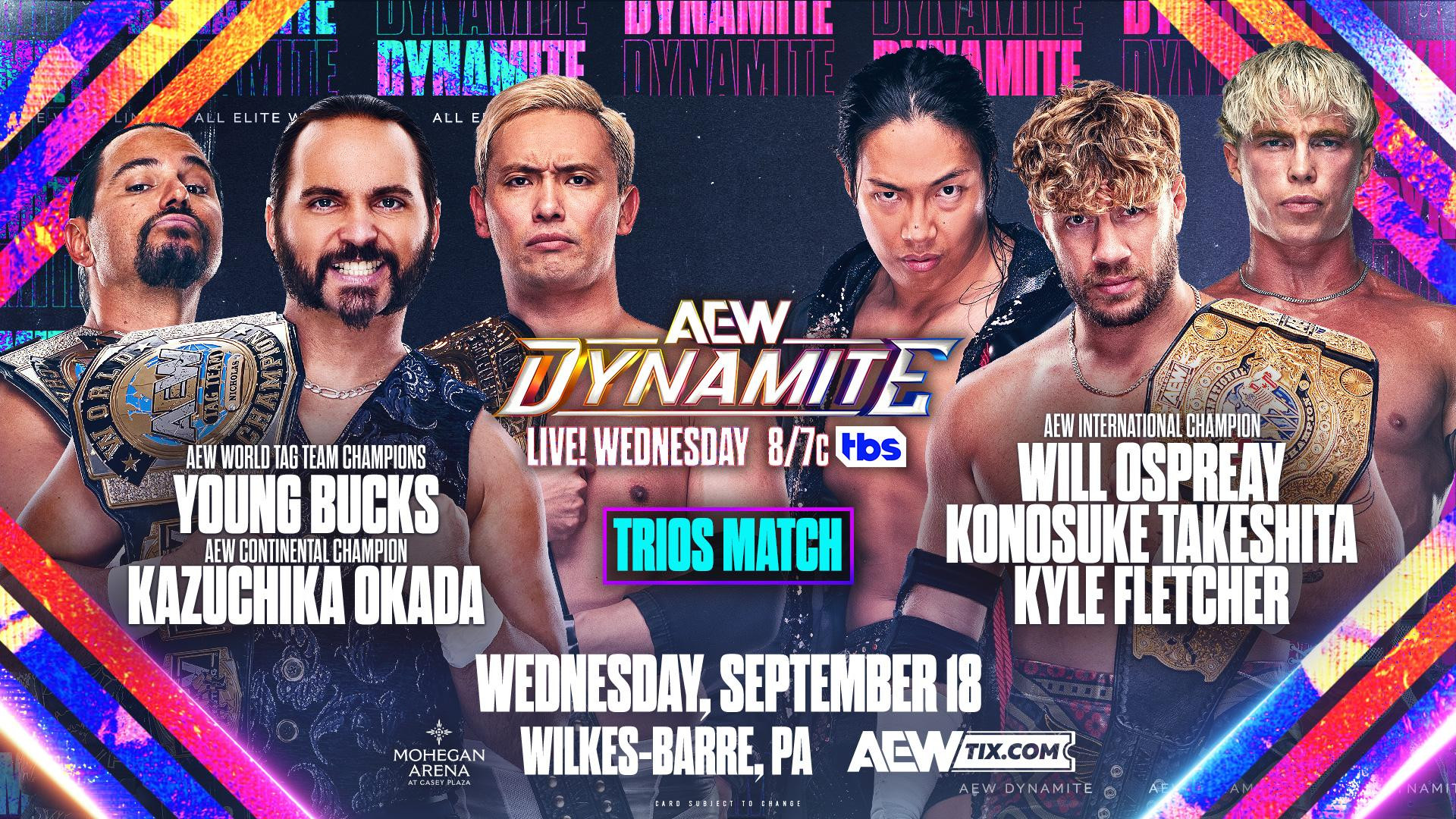 AEW Dynamite Preview Start Time How To Watch 9 18 Chris Jericho Will Ospreay Ricochet More Compete Fightful News