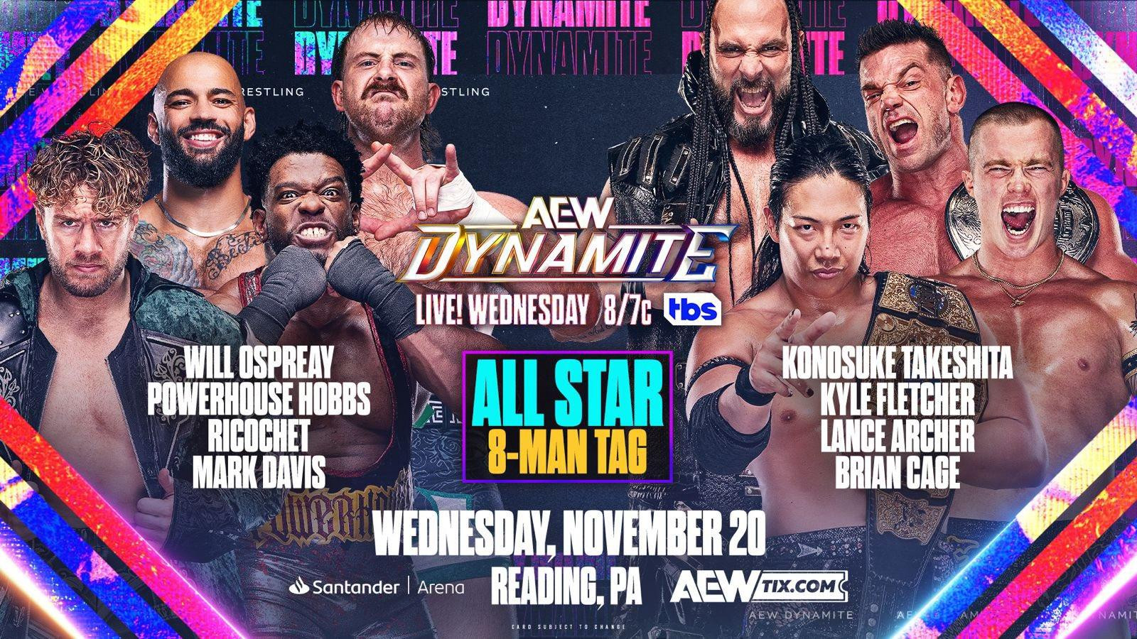 Will Opreay, Ricochet, Konosuke Takeshita Kyle Fletcher Part Of All-Star Tag On 11/20 AEW Dynamite | Fightful News