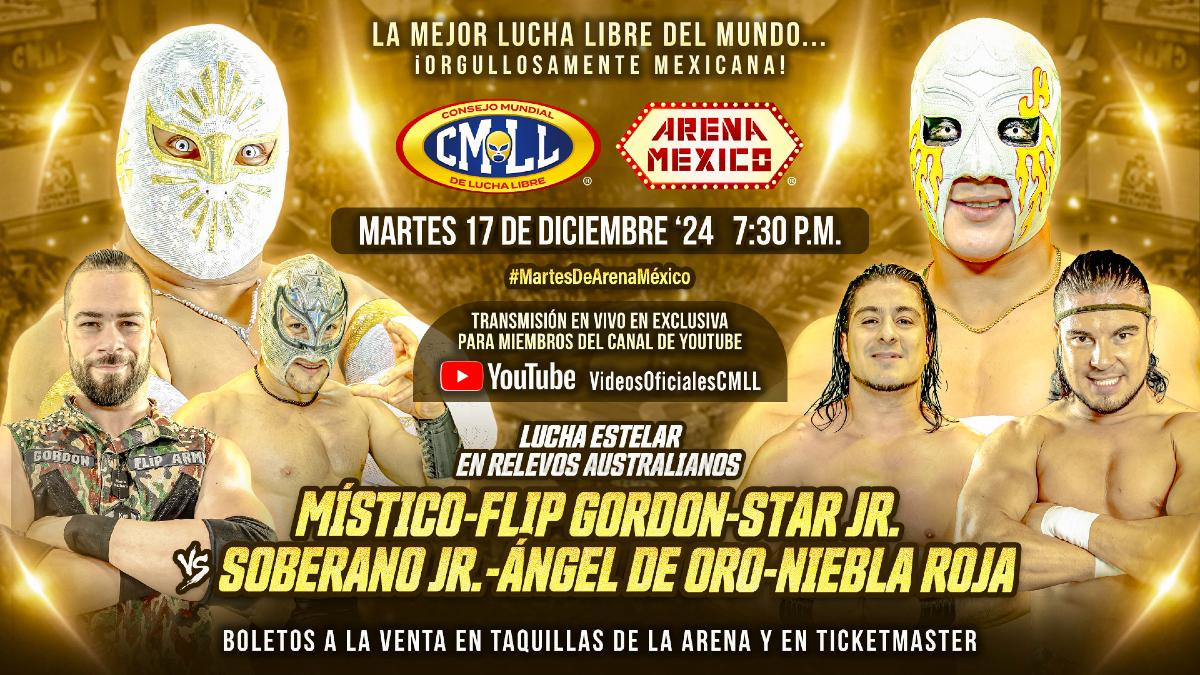 CMLL Martes de Arena Mexico (12/17/2024) Results Místico, Soberano Jr