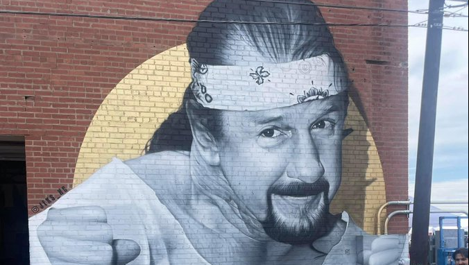 Artist 'Jeks' Creates Terry Funk Mural In Funk's Hometown Of Amarillo, Texas